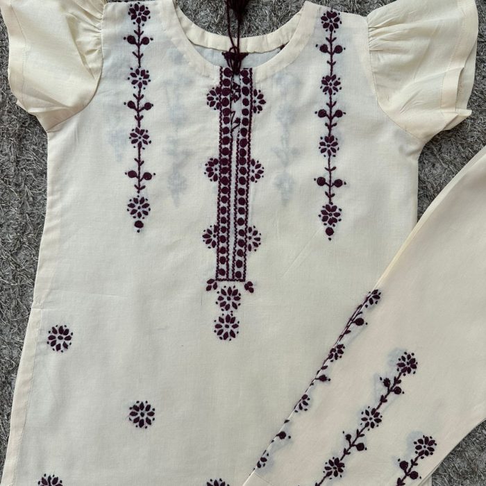 Bronze Veil Hand embroidered 2 piece