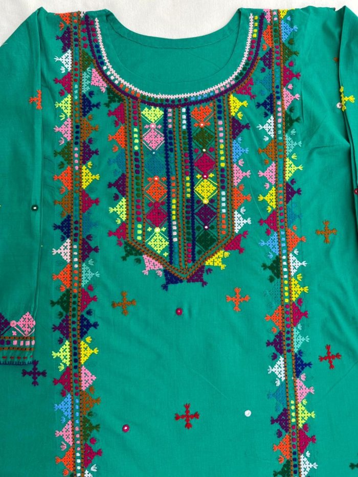 Hooriya – Light C Green 3-Piece Embroidered Ensemble - Image 4