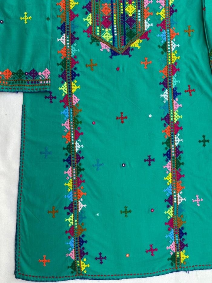 Hooriya – Light C Green 3-Piece Embroidered Ensemble - Image 6