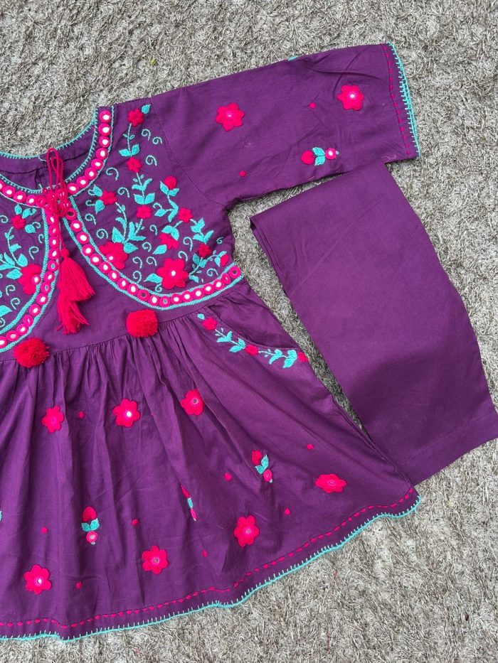 Royal Purple Elegance – 2-Piece Lawn Embroidered Set - Image 3