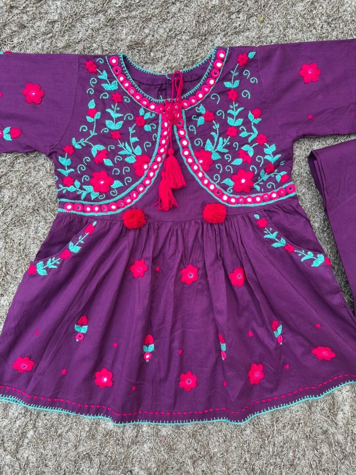 Royal Purple Elegance – 2-Piece Lawn Embroidered Set - Image 2