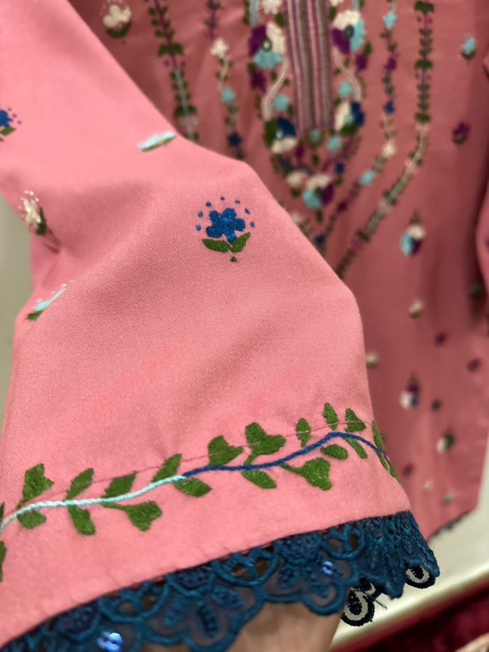 Gulaabari Jhalak  3-Piece Handmade Embroidered Dress - Image 4
