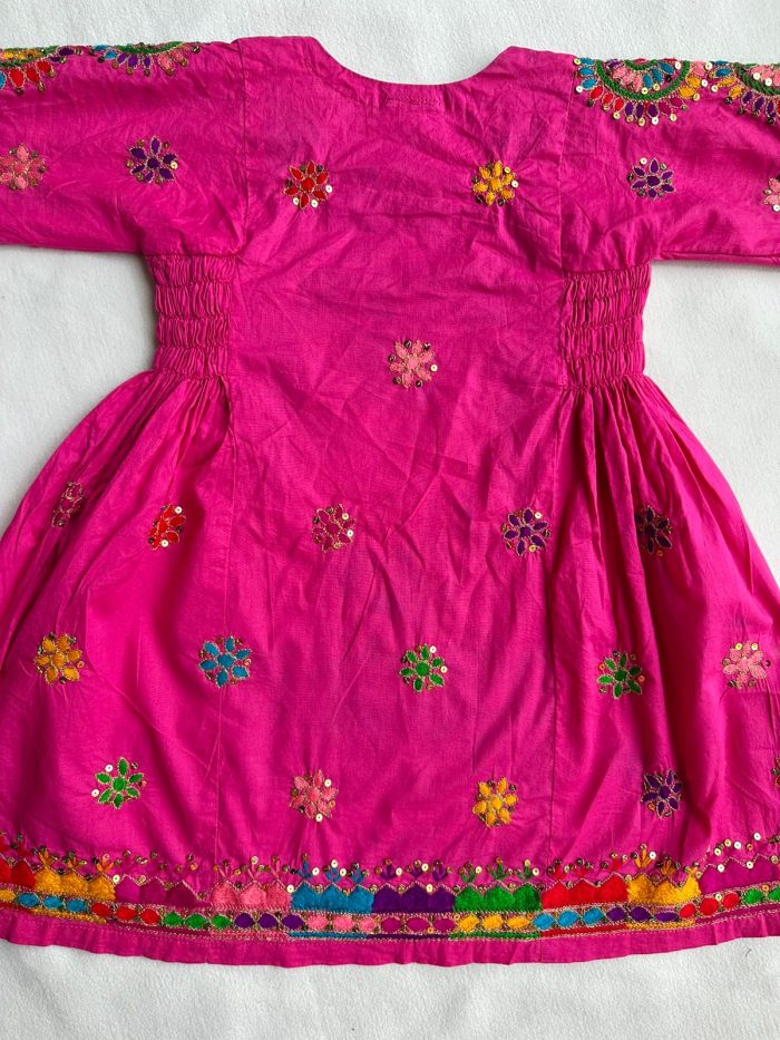 Gulnaar-e-Falak – Dark Pink Frock-Style Lawn Suit with Tilla & Multi-Color Hand Embroidery - Image 8