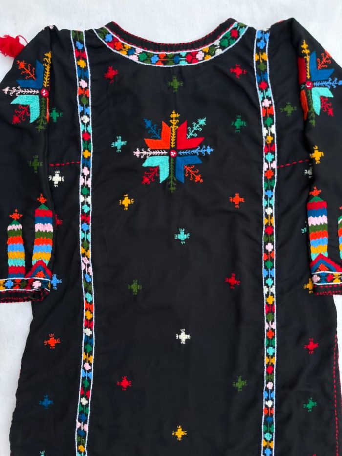 Shabnum-e-Noir – Black Handmade Kurta Set with 4-Sided Embroidered Dupatta (3-Piece) - Image 8