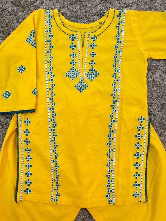 "Noor-e-Bahar – Sunshine Elegance in Green & White" - Image 4