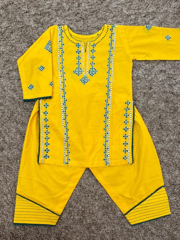 "Noor-e-Bahar – Sunshine Elegance in Green & White"