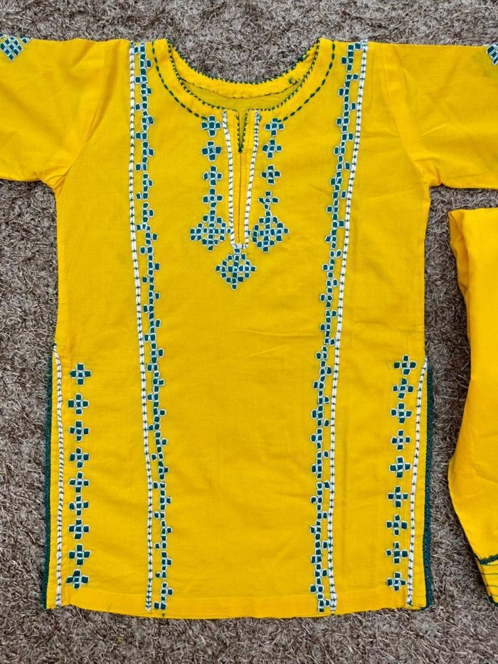 "Noor-e-Bahar – Sunshine Elegance in Green & White" - Image 3