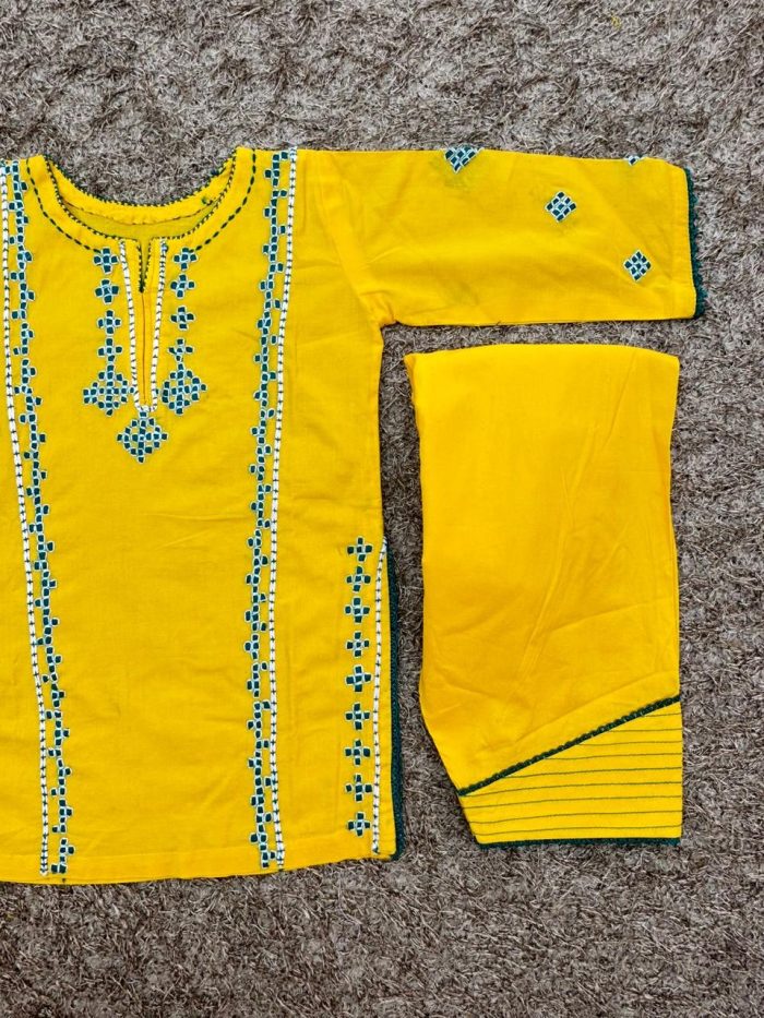 "Noor-e-Bahar – Sunshine Elegance in Green & White" - Image 5
