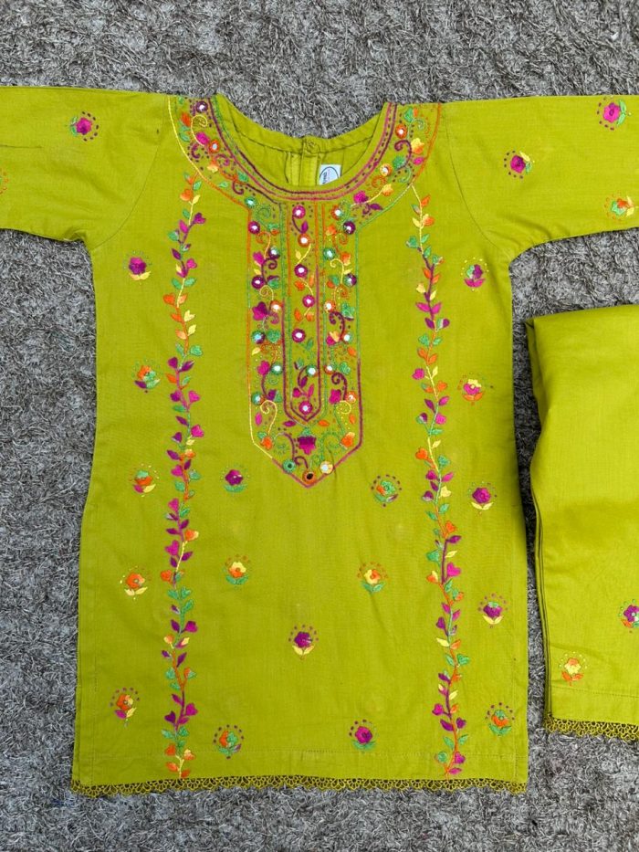 Gulbahaar – Parrot Yellow Embroidered Lawn Beauty