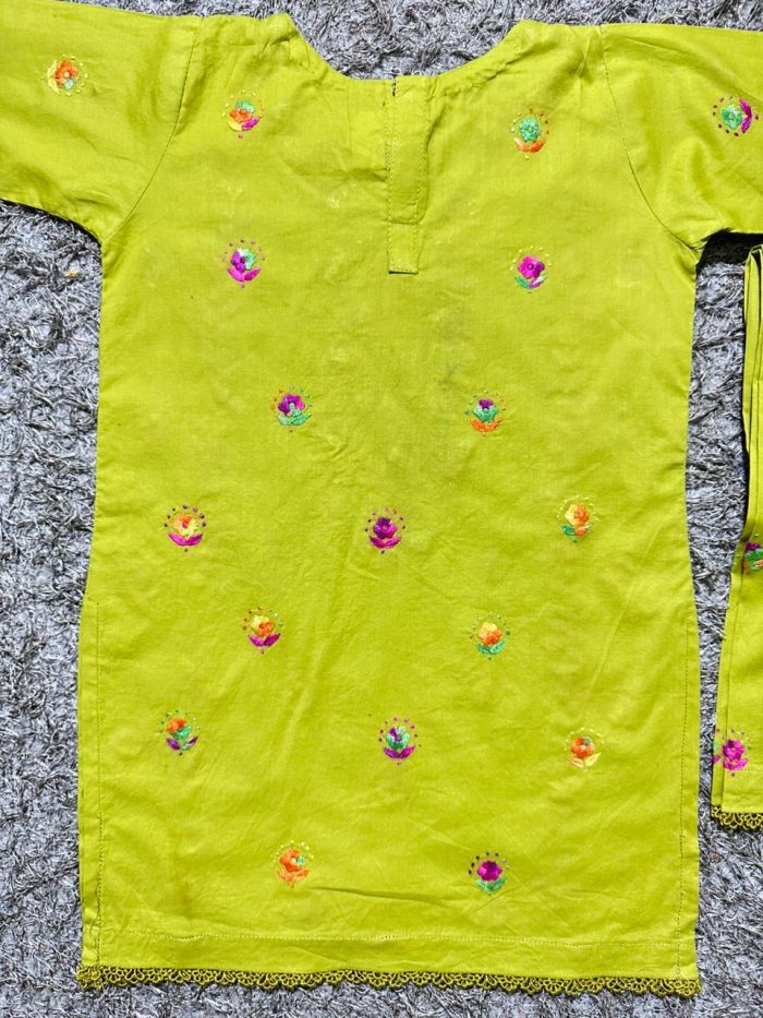 Gulbahaar – Parrot Yellow Embroidered Lawn Beauty - Image 5