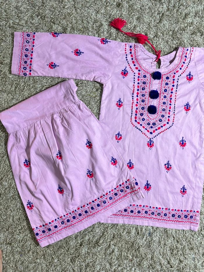 Lilac Grace – Hand Embroidered Gharara Set - Image 3