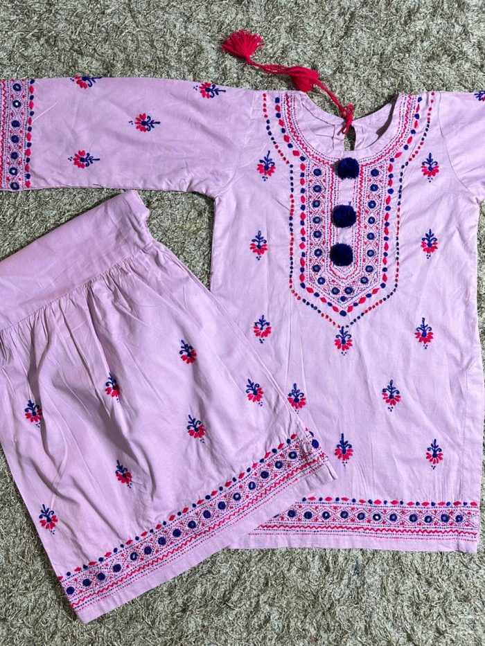 Lilac Grace – Hand Embroidered Gharara Set - Image 5
