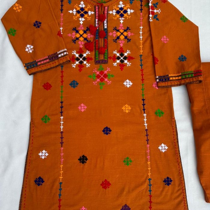 "Zeenat Kali Kurta Set – Dark Mustard Elegance"