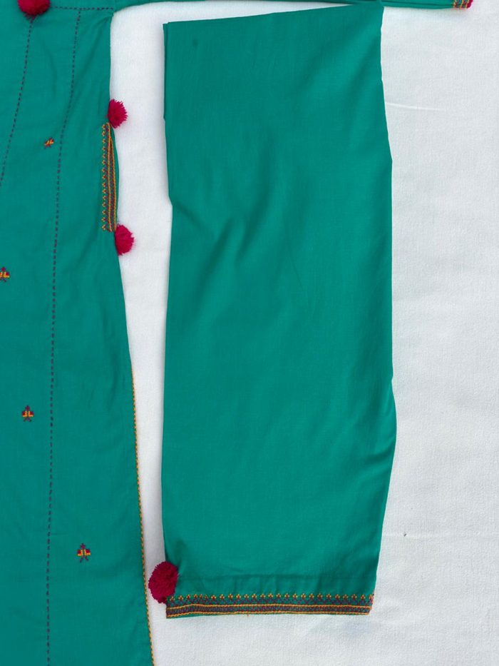 Light Green with Shocking Pink Handmade Embroidery - Image 5