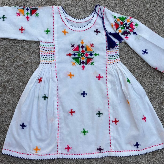 Noor-e-Bahar Off White Embroidered Frock Set