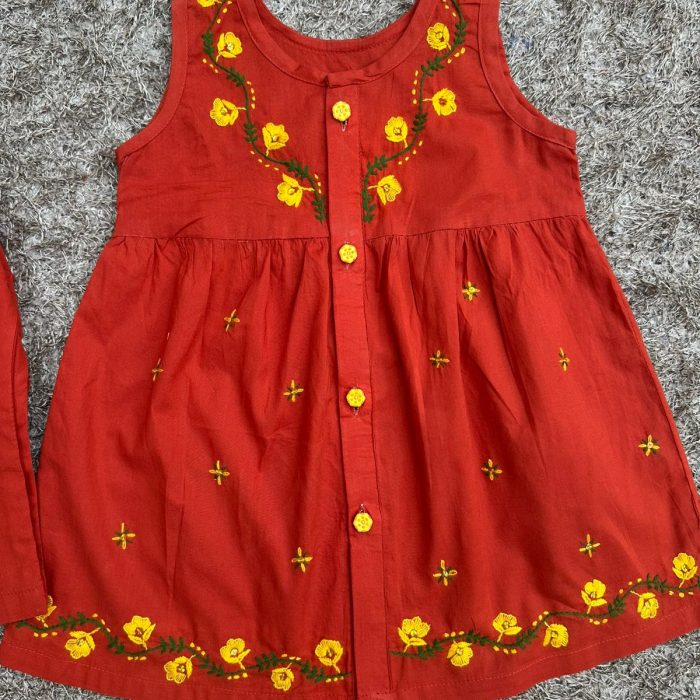 "Sunfield Charm – Handcrafted Open-Front Shirt"