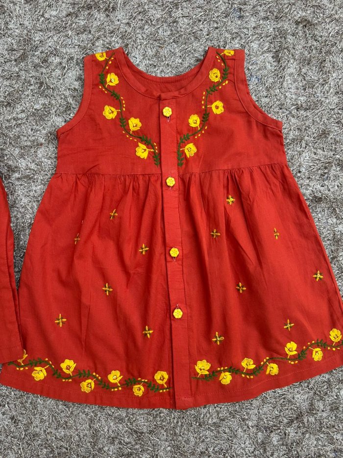"Sunfield Charm – Handcrafted Open-Front Shirt"