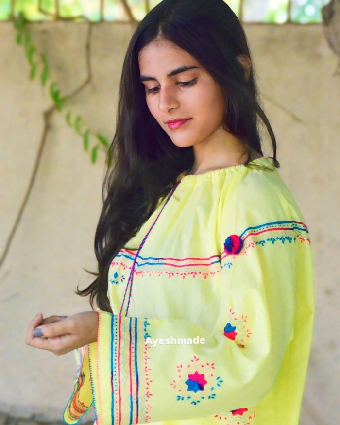Lemon Blossom – Embroidered 2-Piece in Pink & Blue Hues - Image 4