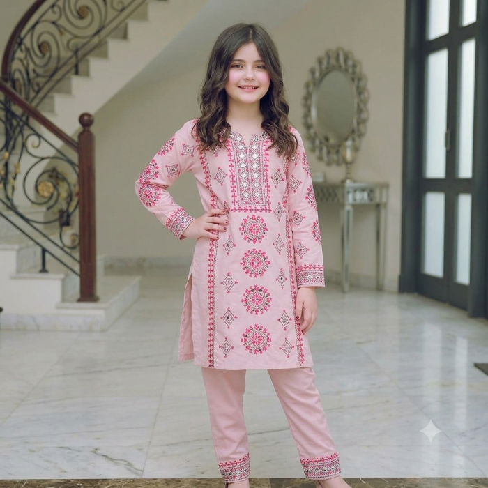 Light Pink Sitara Embroidered